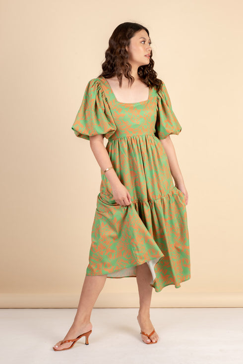 Fayette Green Floral Dress