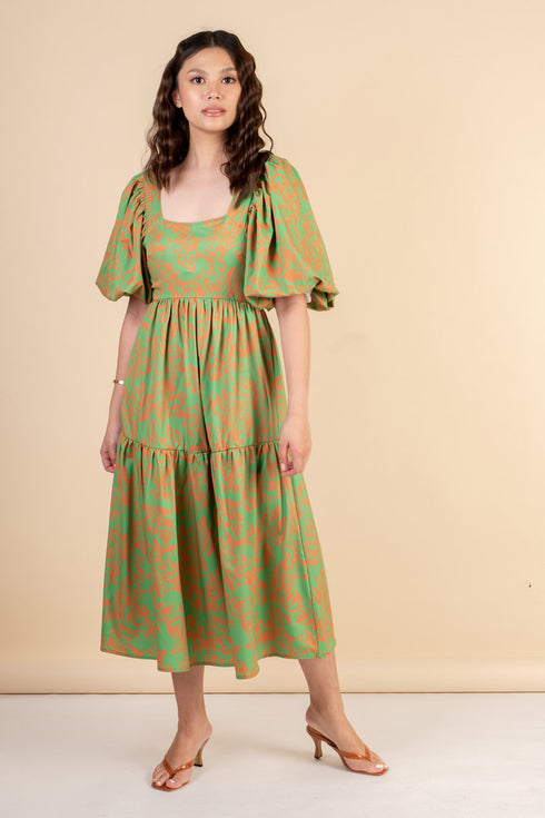 Fayette Green Floral Dress