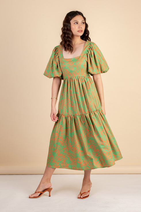 Fayette Green Floral Dress