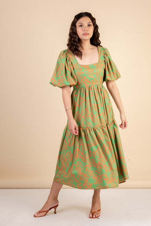 Fayette Green Floral Dress