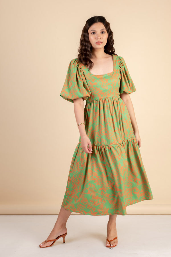 Fayette Green Floral Dress