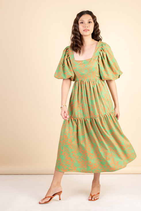Fayette Green Floral Dress