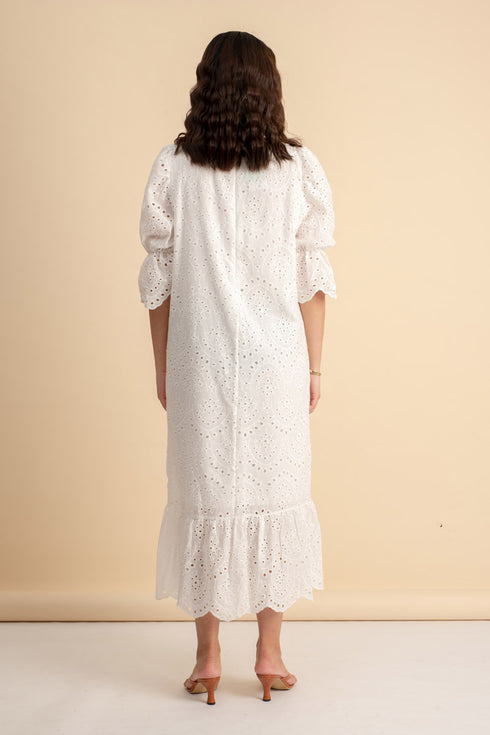 Alexa White Midi Dress