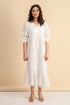 Alexa White Midi Dress