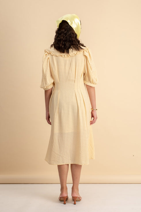 Delphine Peterpan Dress in Pale Yellow