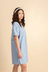 Sofie Bubble Sleeve Dress in Blue