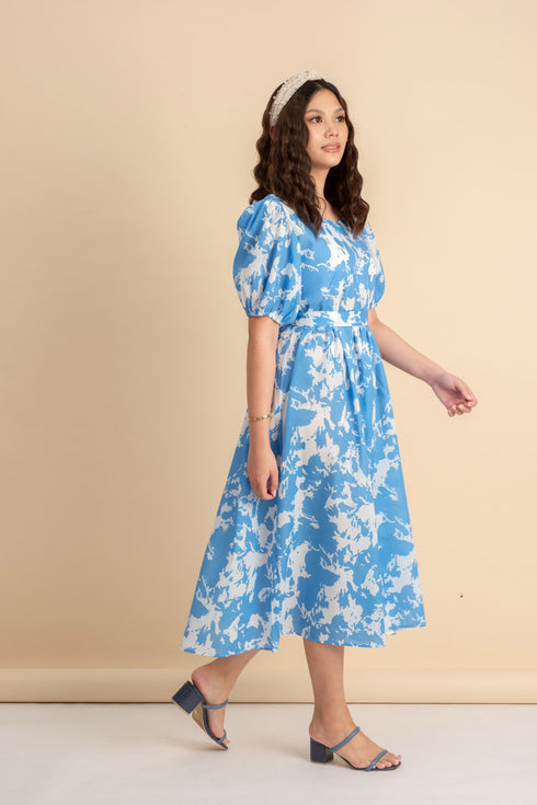 Madrid Blue/White Dress