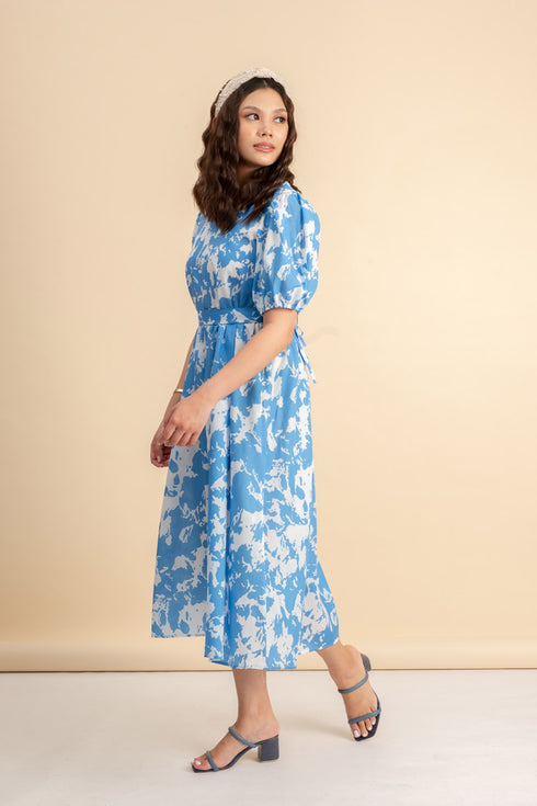 Madrid Blue/White Dress