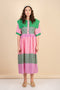 Pam Pink/Green Midi Dress