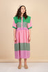 Pam Pink/Green Midi Dress