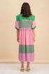 Pam Pink/Green Midi Dress