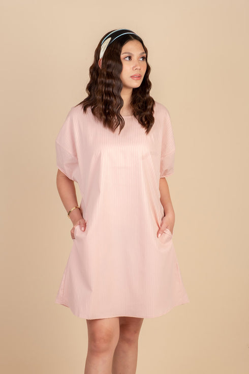 Sofie Bubble Sleeve Dress in Pink
