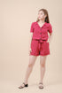 Sienna Paperbag Shorts in Maroon