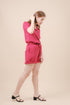 Sienna Paperbag Shorts in Maroon