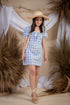 Mira Plaid Blue Mini Dress