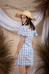 Mira Plaid Blue Mini Dress