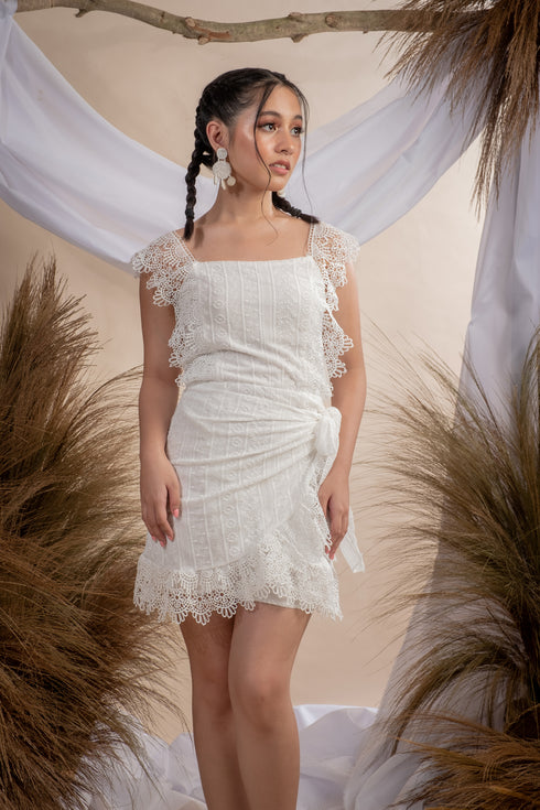 Musa Sexy Back Dress with Lace Trimmings