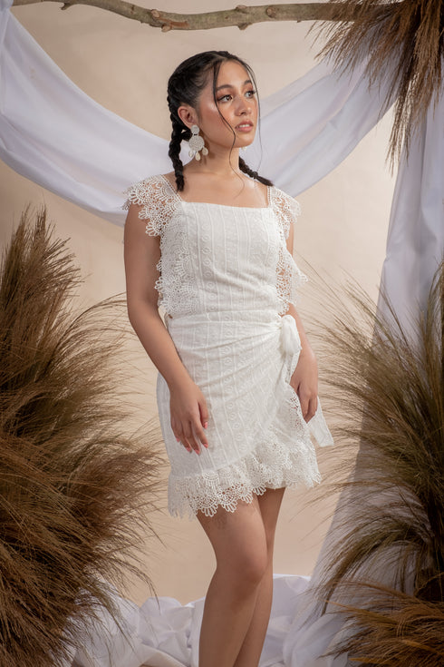 Musa Sexy Back Dress with Lace Trimmings