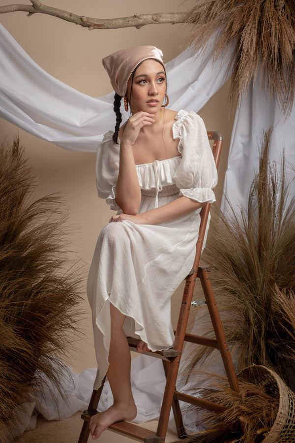 Milka Cottagecore Dress in White