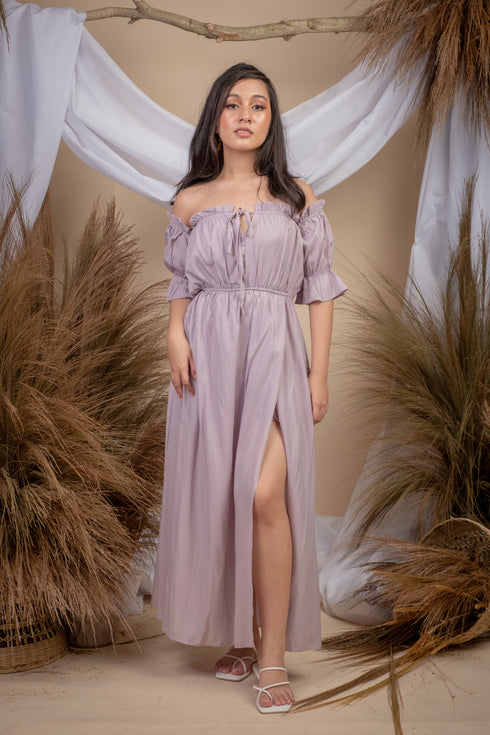 Maya Lilac Offshoulder Dress