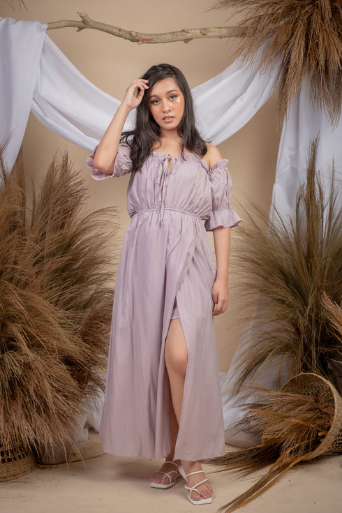 Maya Lilac Offshoulder Dress