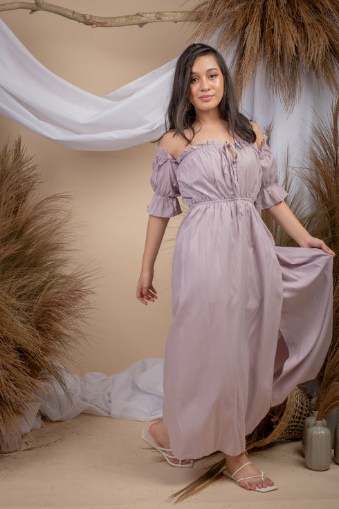 Maya Lilac Offshoulder Dress