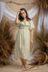 Milka Cottagecore Dress in Mint Green
