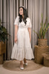 Maisie Vneck White Eyelet Dress