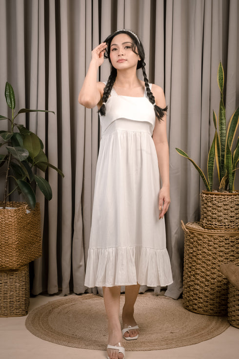 Molly White Bow Back Dress