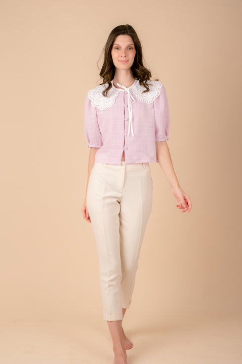 Shop Hygge x GS: Peter Pan Collar Top in Lilac