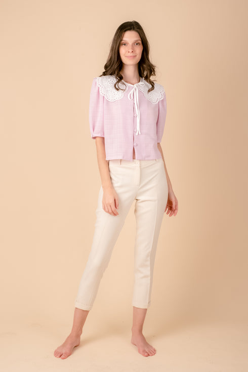 Shop Hygge x GS: Peter Pan Collar Top in Lilac