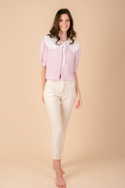 Shop Hygge x GS: Peter Pan Collar Top in Lilac