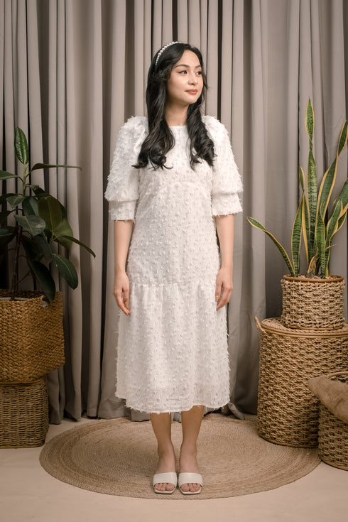 Mia White Dress with Trimmings