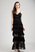 Holiday 14 Black Spaghetti Starp Maxi Lace Dress