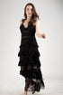 Holiday 14 Black Spaghetti Starp Maxi Lace Dress