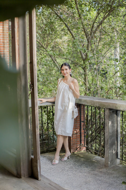 GET SPOTTED SHOP STOCKS MUM x RPB 7: Carla One-Shoulder 100% Cotton Sundress