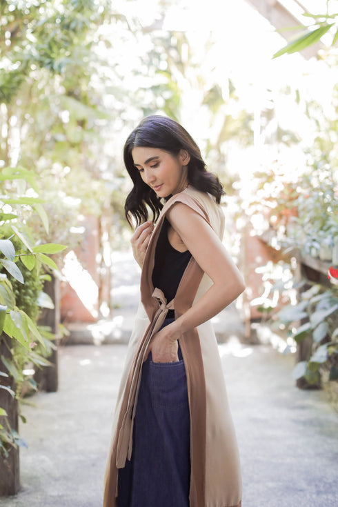 GET SPOTTED SHOP STOCKS MUM x RPB 7: Sara Two-Tone Side-Laso Long Vest