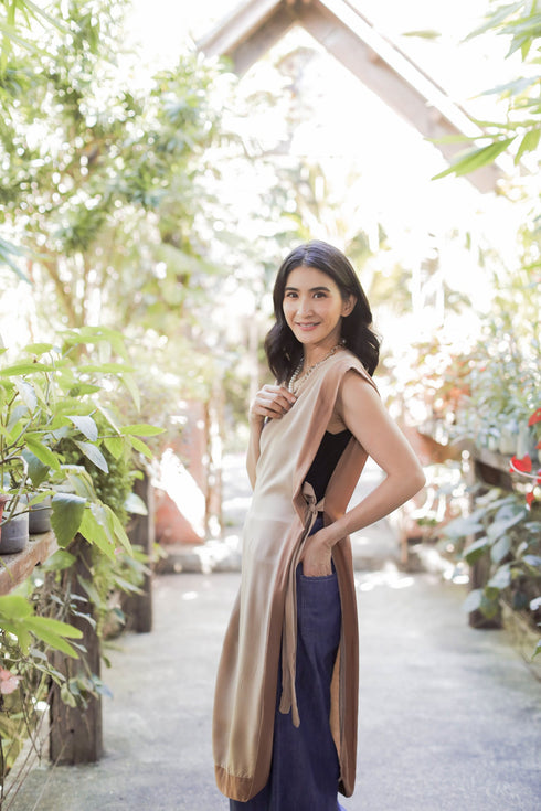 GET SPOTTED SHOP STOCKS MUM x RPB 7: Sara Two-Tone Side-Laso Long Vest