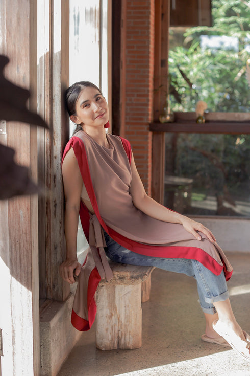 GET SPOTTED SHOP STOCKS MUM x RPB 7: Sara Two-Tone Side-Laso Long Vest