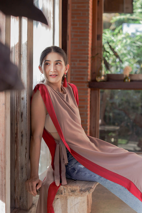 GET SPOTTED SHOP STOCKS MUM x RPB 7: Sara Two-Tone Side-Laso Long Vest