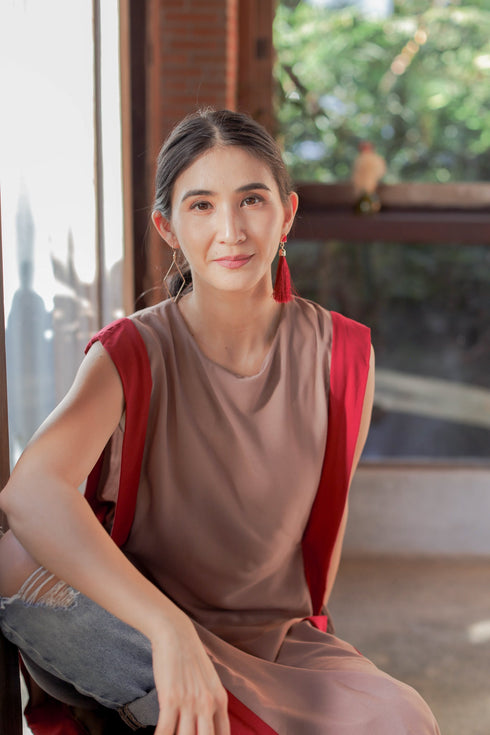 GET SPOTTED SHOP STOCKS MUM x RPB 7: Sara Two-Tone Side-Laso Long Vest