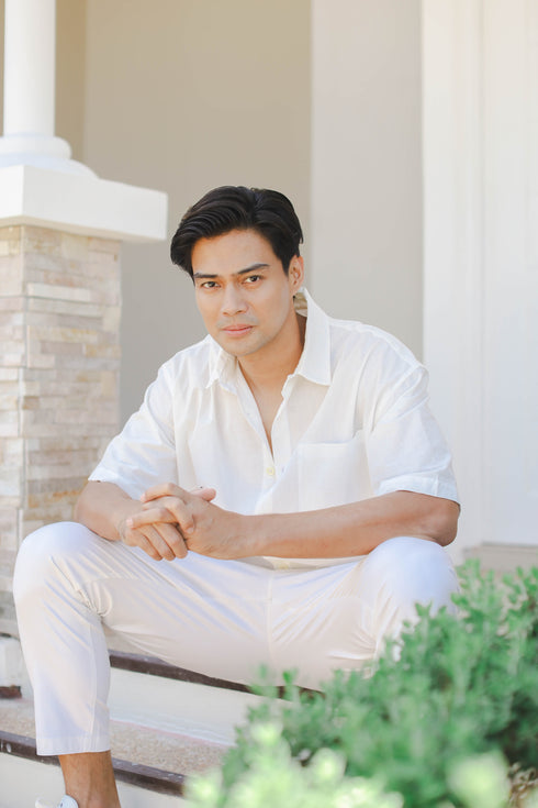 FOR MEN: Beni Button-down Linen Shirt