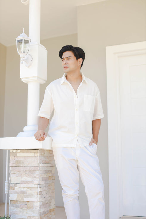 FOR MEN: Beni Button-down Linen Shirt