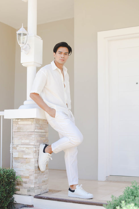 FOR MEN: Beni Button-down Linen Shirt