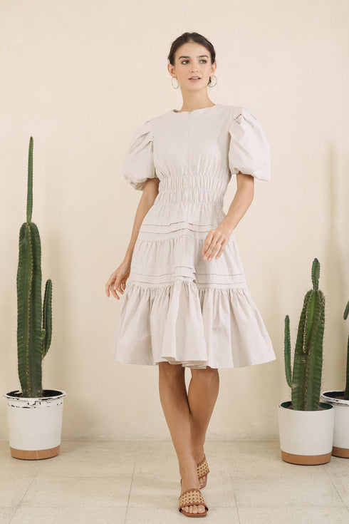 GET SPOTTED SHOP STOCKS GS Holiday: Kristoff Midi Dress in Plain Woven Holiday Green