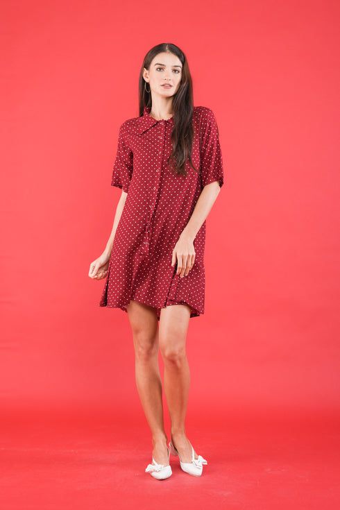 GET SPOTTED SHOP STOCKS GS Polka 2: Nyssa Buttoned Dress