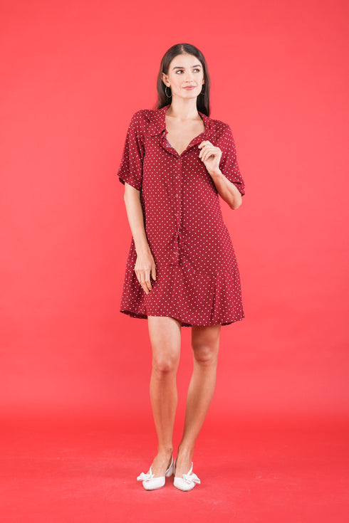 GET SPOTTED SHOP STOCKS GS Polka 2: Nyssa Buttoned Dress