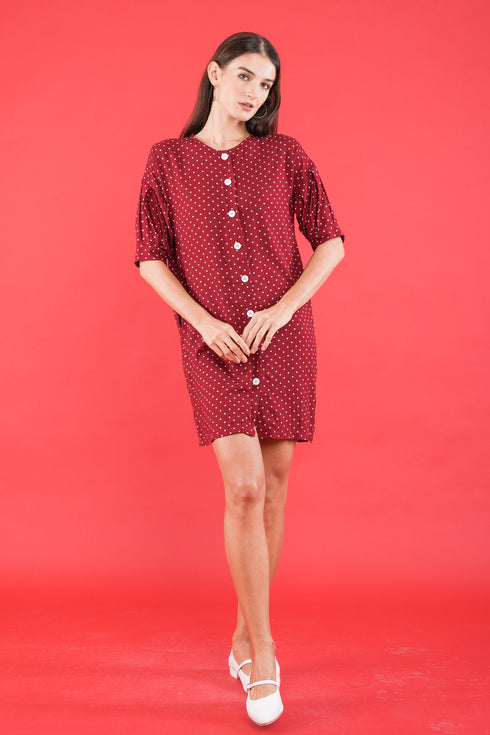 GET SPOTTED SHOP STOCKS GS Polka 2: Milka Buttondown Shift Dress
