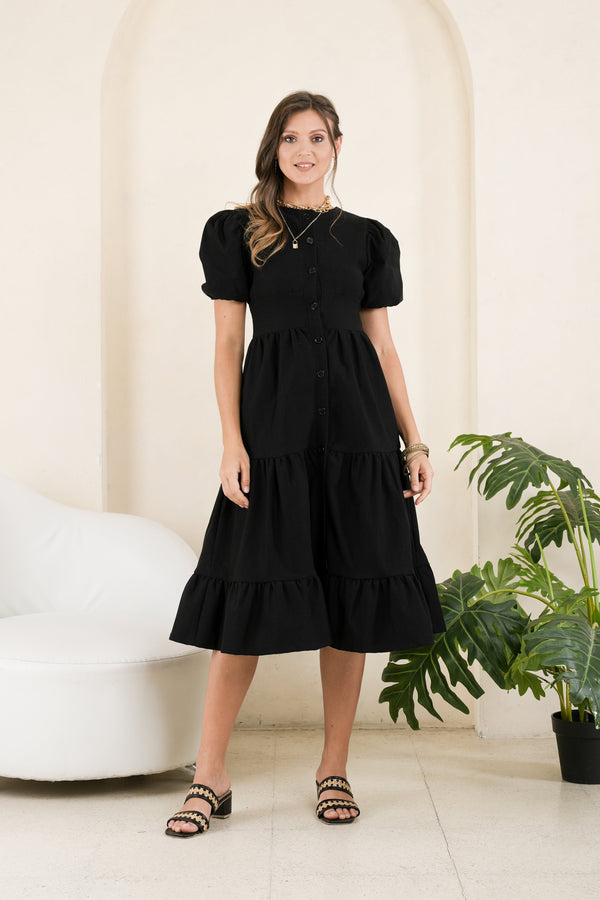 GET SPOTTED SHOP STOCKS GS Black: Hearty Tiered Dress
