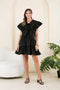 GET SPOTTED SHOP STOCKS GS Black: Jenni Vneck Ruffled Dress